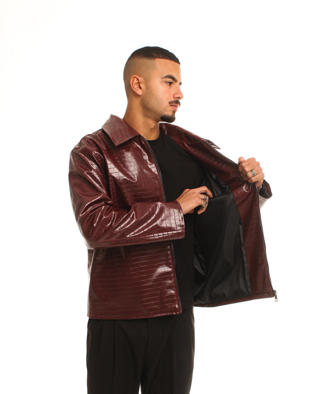 BURGUNDY LEATHER JACKET