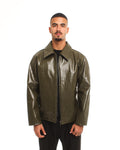 OLIVE LEATHER JACKET