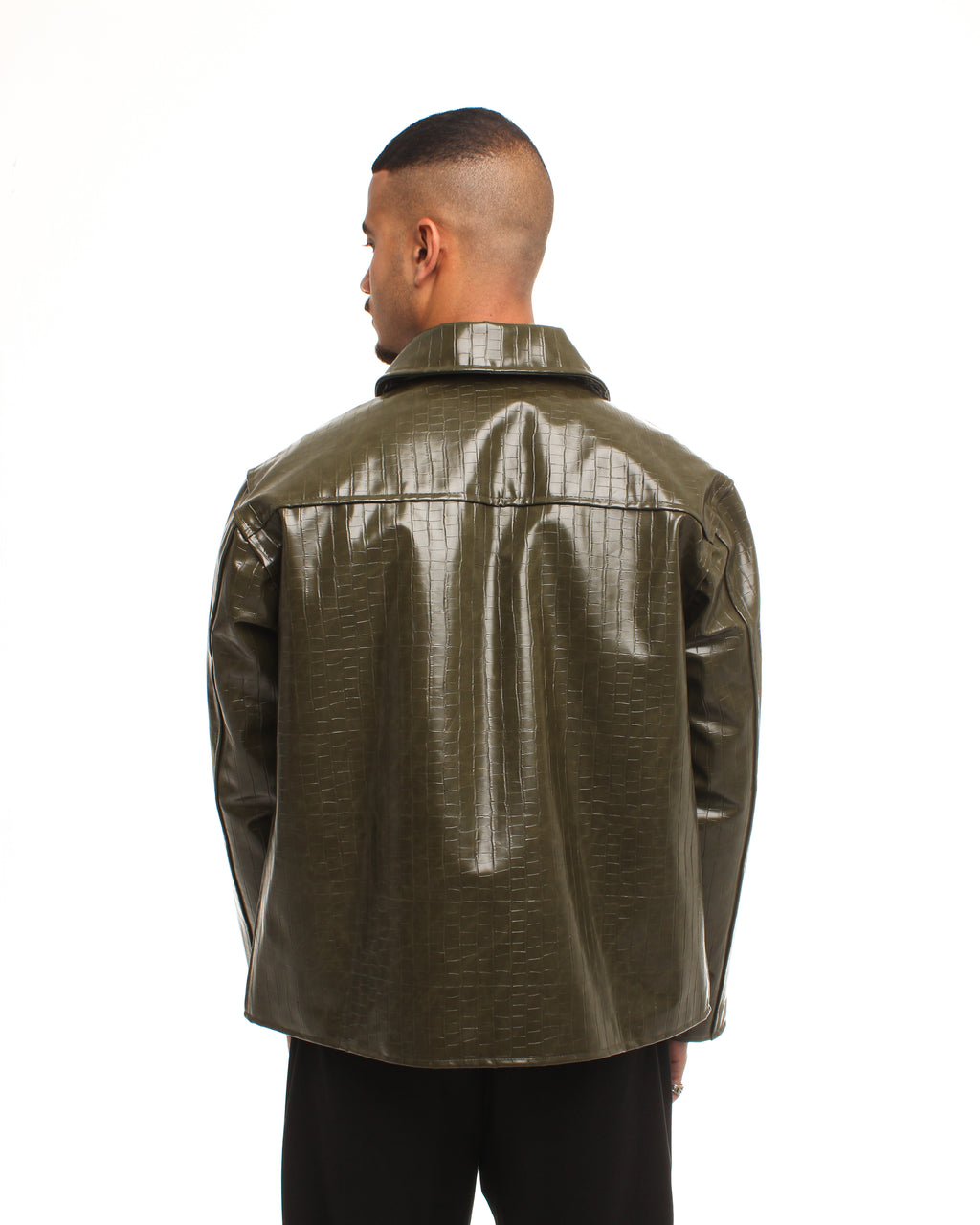 OLIVE LEATHER JACKET