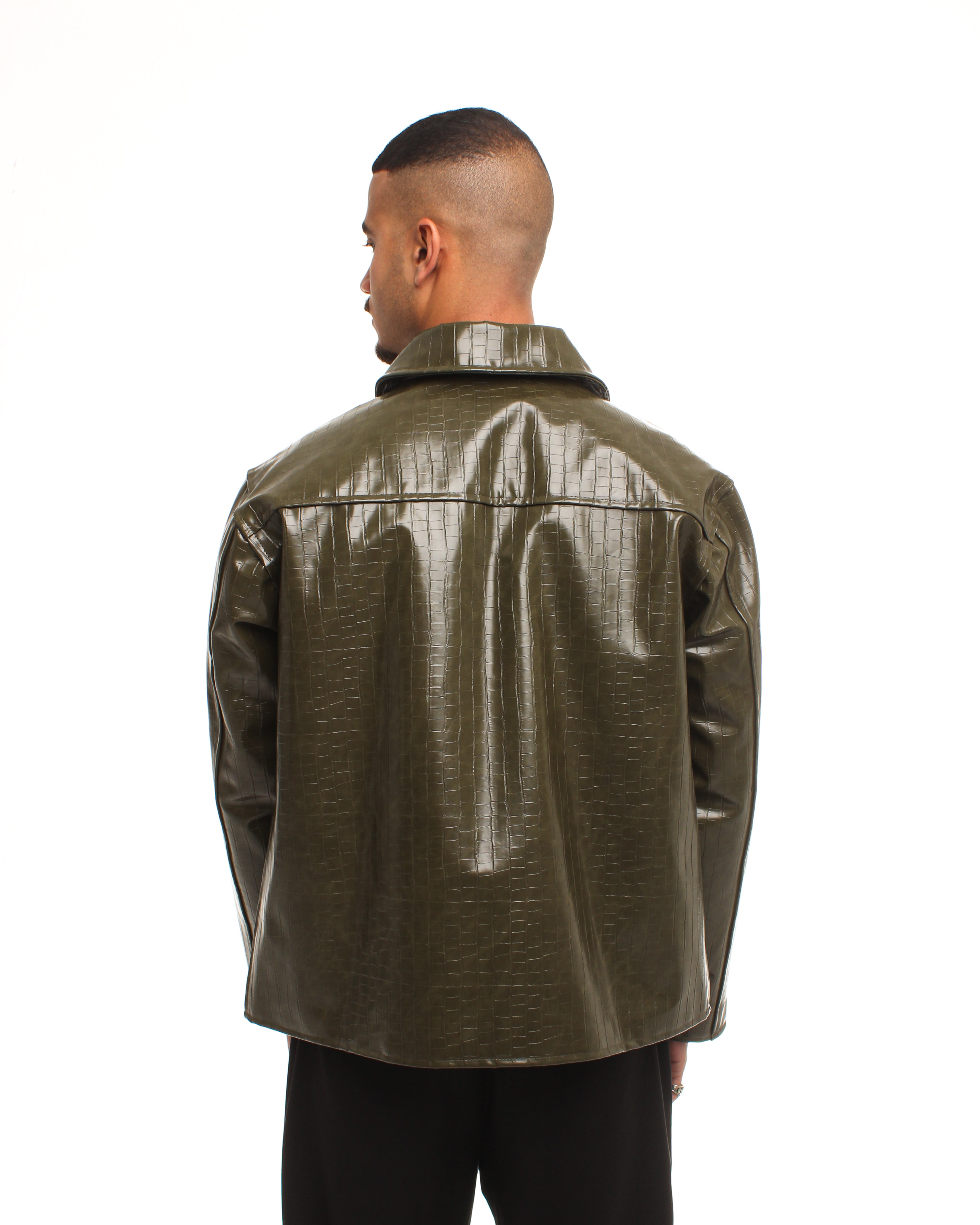 OLIVE LEATHER JACKET