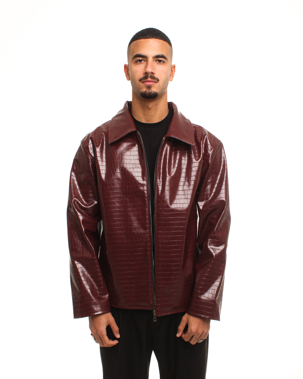 BURGUNDY LEATHER JACKET