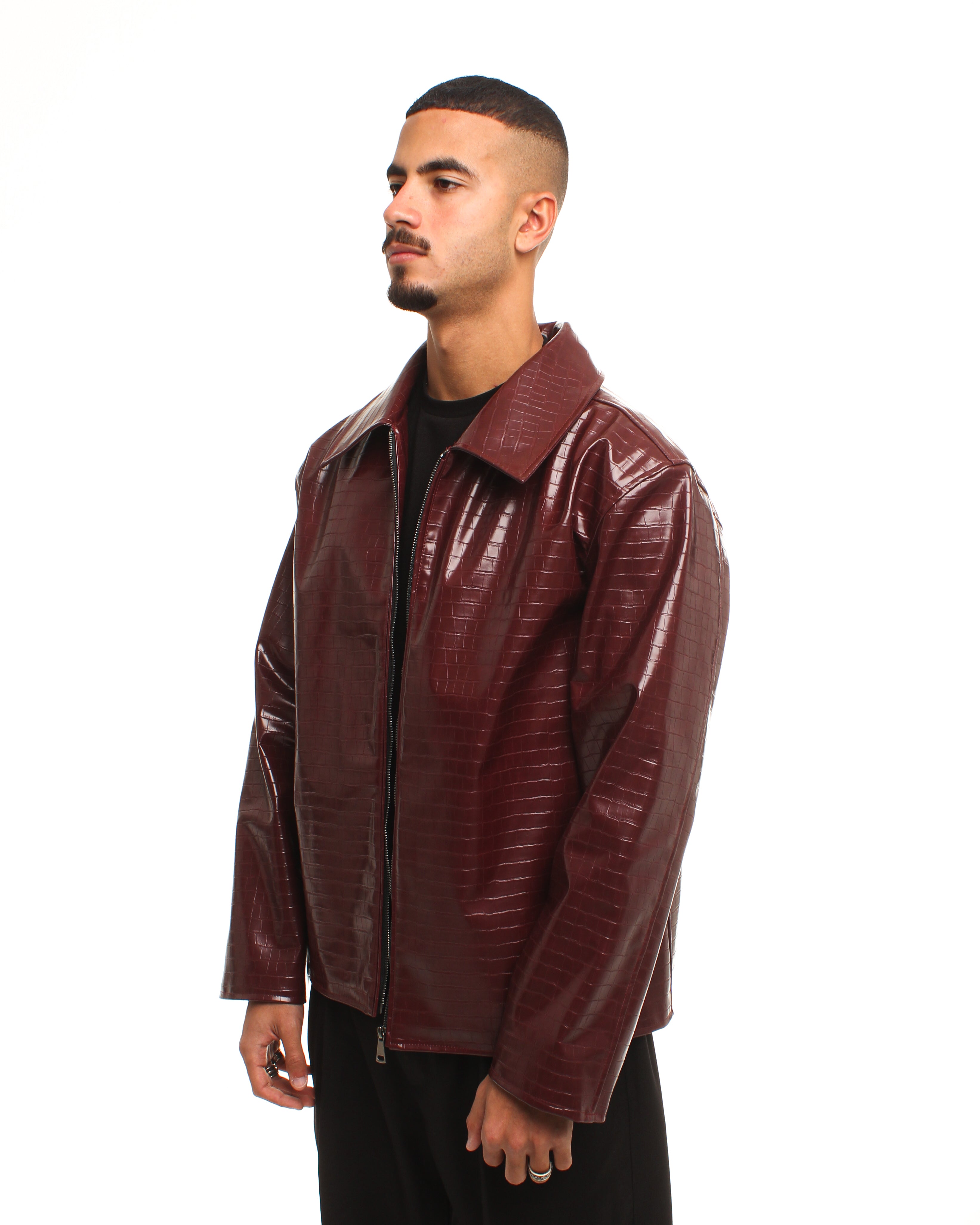BURGUNDY LEATHER JACKET