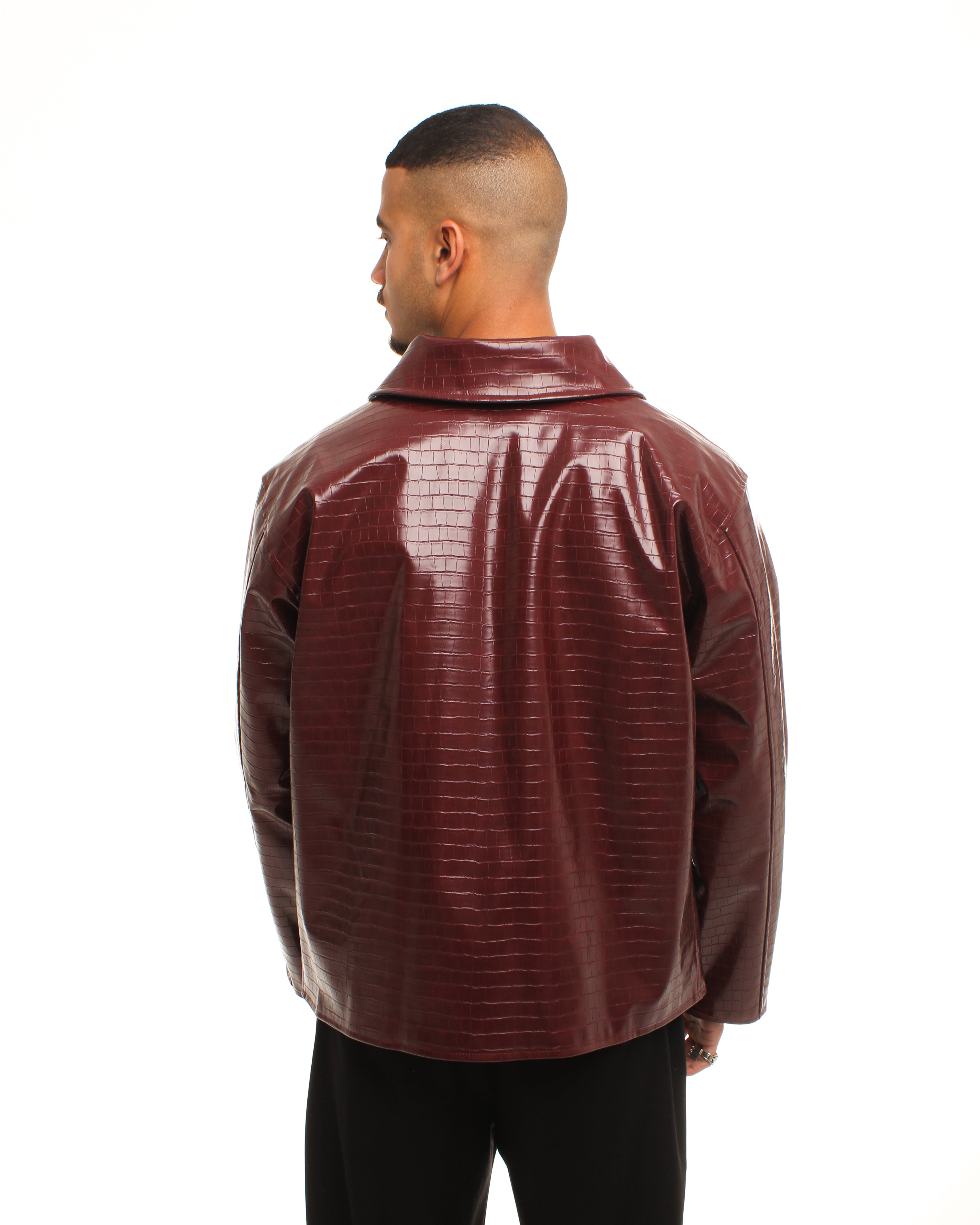 BURGUNDY LEATHER JACKET